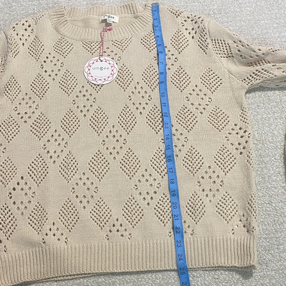 Umgee Beige Diamond Knit Sweater - Picture 10 of 13